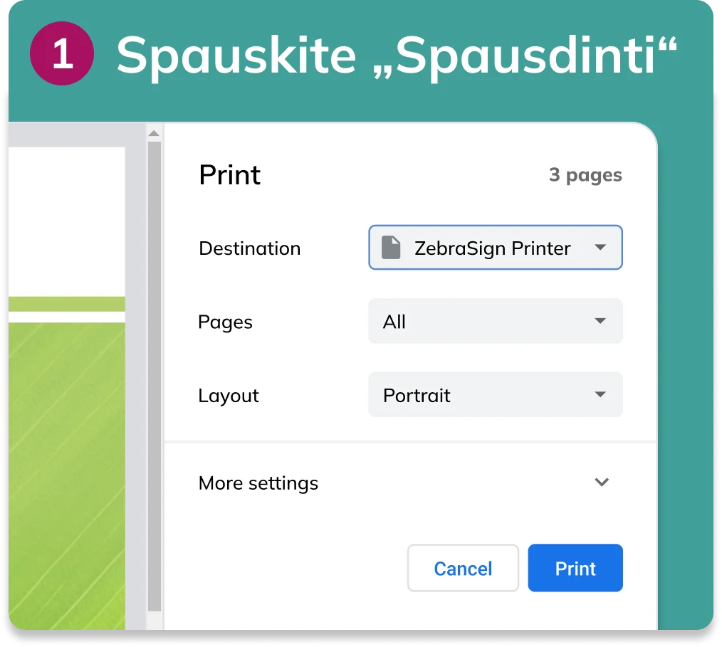 Dokumento spausdinimas