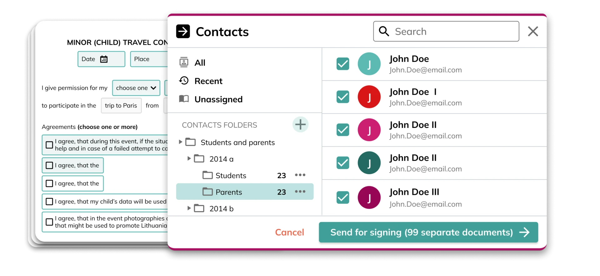 Bulk individual documents