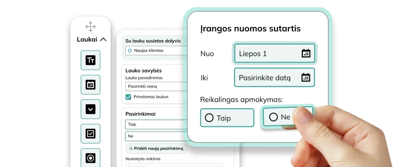 Pildomi laukai ir elektroniniai dokumentai