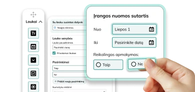 Pildomi laukai ir elektroniniai dokumentai