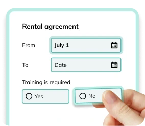 Signing on a tablet and Document template