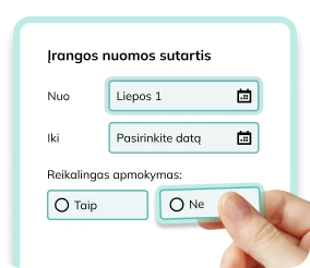 Šablonų pildymas ir pasirašymas planšetėje elektroniniu parašu