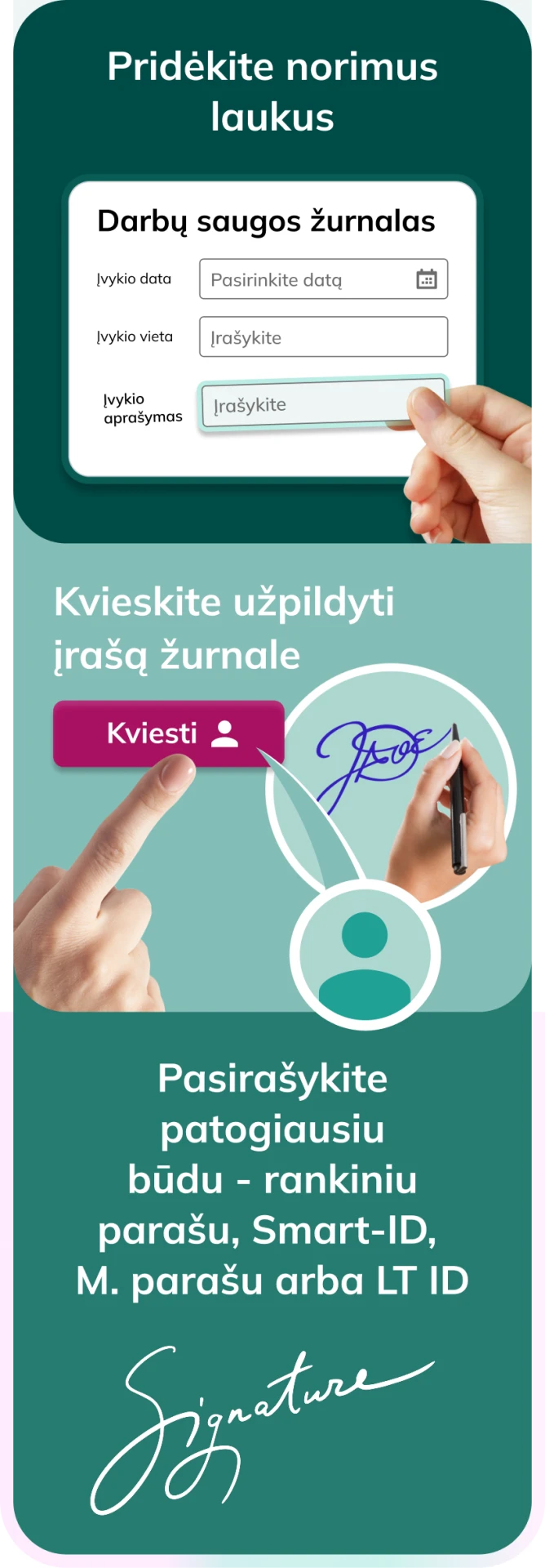 Elektroniniai žurnalai, statybos darbų žurnalas, darbų saugos žurnalas, registras, sutarčių registras