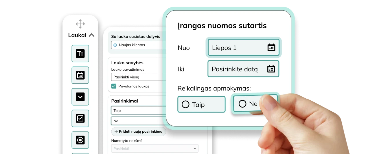Pildomi laukai ir elektroniniai dokumentai