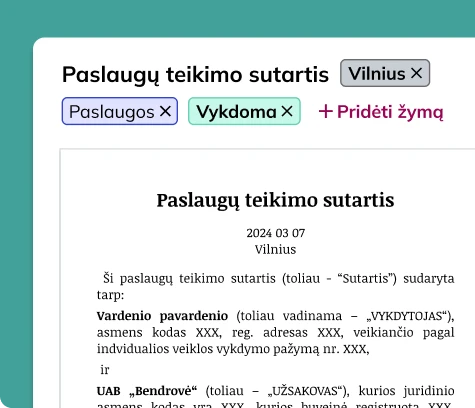 Dokumentų žymos ir DVS