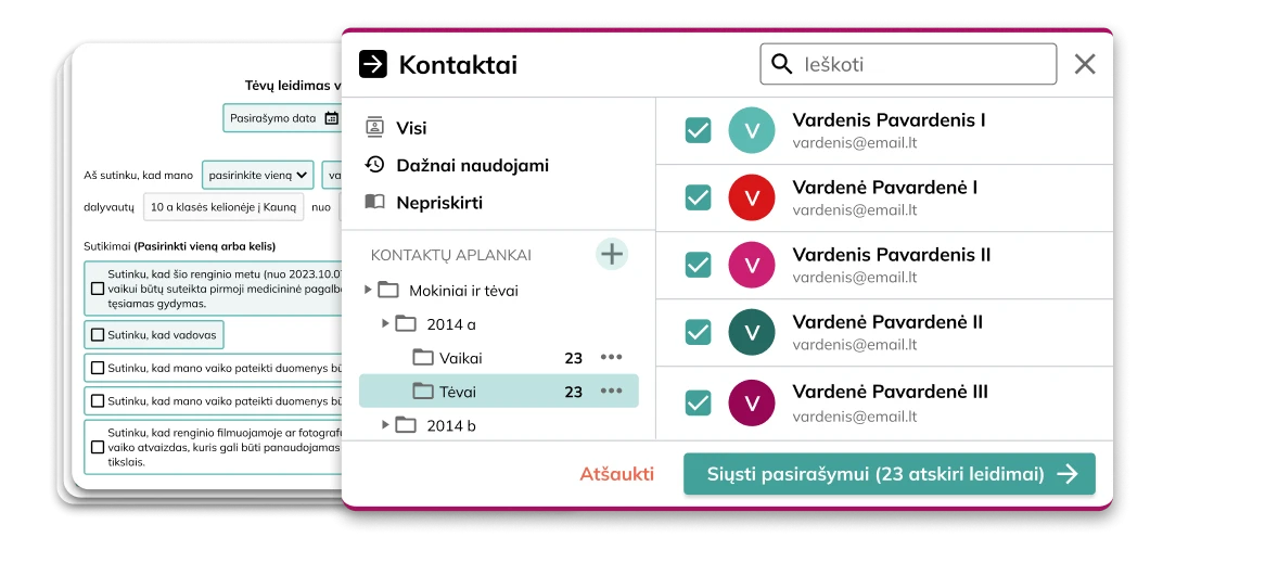 Grupiniai dokumentai ir elektroninis parašas